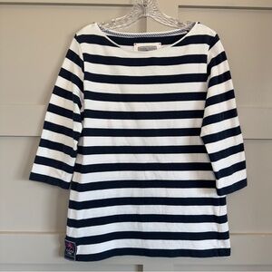 Kitaro Women Long Sleeve Striped T-Shirt Women’s Fit Size Med Nautical Blue